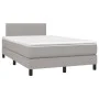 Box spring bed with fabric mattress and light gray LED 120x200 cm by vidaXL, Beds and slatted bases - Ref: Foro24-3133061, Pr...