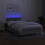 Box spring bed with fabric mattress and light gray LED 120x200 cm by vidaXL, Beds and slatted bases - Ref: Foro24-3133061, Pr...