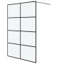 Mampara de ducha vidrio ESG esmerilado negro 140x195 cm