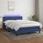 Cama box spring colchón y luces LED tela azul 140x200 cm de vidaXL, Camas y somieres - Ref: Foro24-3133083, Precio: 423,90 €,...