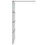 Mampara de ducha vidrio ESG esmerilado negro 140x195 cm
