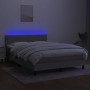 Cama box spring colchón y luces LED tela gris claro 140x200 cm de vidaXL, Camas y somieres - Ref: Foro24-3133077, Precio: 416...
