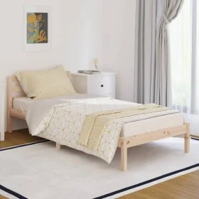 Estructura de cama de madera maciza de pino 90x200 cm de vidaXL, Camas y somieres - Ref: Foro24-810415, Precio: 66,38 €, Desc...
