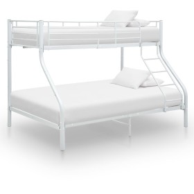 White metal bunk bed frame 140x200 cm/90x200 cm by vidaXL, Beds and slatted bases - Ref: Foro24-287903, Price: 294,51 €, Disc...