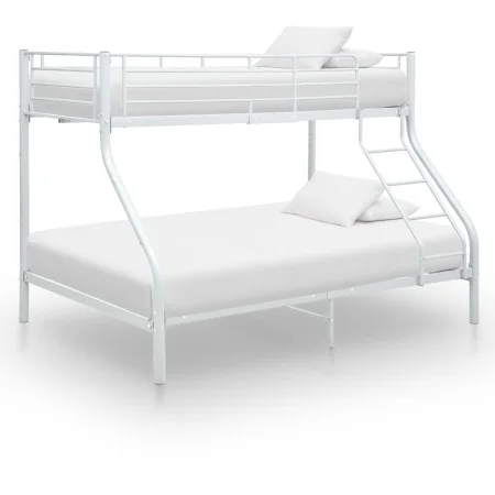 White metal bunk bed frame 140x200 cm/90x200 cm by vidaXL, Beds and slatted bases - Ref: Foro24-287903, Price: 306,84 €, Disc...