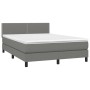 Box spring bed mattress and LED lights dark gray fabric 140x200 cm by vidaXL, Beds and slatted bases - Ref: Foro24-3133078, P...