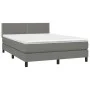 Box spring bed mattress and LED lights dark gray fabric 140x200 cm by vidaXL, Beds and slatted bases - Ref: Foro24-3133078, P...