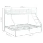 White metal bunk bed frame 140x200 cm/90x200 cm by vidaXL, Beds and slatted bases - Ref: Foro24-287903, Price: 306,84 €, Disc...