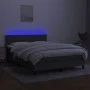 Box spring bed mattress and LED lights dark gray fabric 140x200 cm by vidaXL, Beds and slatted bases - Ref: Foro24-3133078, P...