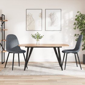 Sillas de comedor 2 unidades terciopelo gris oscuro Sillas de comedor 2 unidades terciopelo gris oscuro