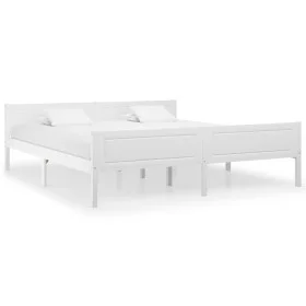 Solid white pine wood bed frame 180x200 cm by vidaXL, Beds and slatted bases - Ref: Foro24-322108, Price: 166,68 €, Discount: %