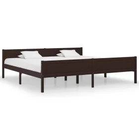 Estructura de cama madera maciza pino marrón oscuro 200x200 cm de vidaXL, Camas y somieres - Ref: Foro24-322123, Precio: 125,...