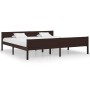 Estructura de cama madera maciza pino marrón oscuro 200x200 cm de vidaXL, Camas y somieres - Ref: Foro24-322123, Precio: 126,...