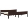 Estructura de cama madera maciza pino marrón oscuro 200x200 cm de vidaXL, Camas y somieres - Ref: Foro24-322123, Precio: 126,...