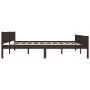 Dark brown solid pine wood bed frame 200x200 cm by vidaXL, Beds and slatted bases - Ref: Foro24-322123, Price: 125,27 €, Disc...
