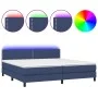 Box spring bed mattress and LED lights blue fabric 200x200 cm by vidaXL, Beds and slatted bases - Ref: Foro24-3133107, Price:...
