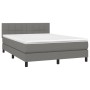 Box spring bed mattress and LED lights dark gray fabric 140x200 cm by vidaXL, Beds and slatted bases - Ref: Foro24-3133158, P...