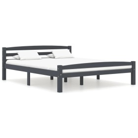 Estructura de cama madera maciza pino gris oscuro 160x200 cm de vidaXL, Camas y somieres - Ref: Foro24-322093, Precio: 175,26...