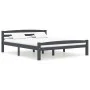 Dark gray pine solid wood bed frame 160x200 cm by vidaXL, Beds and slatted bases - Ref: Foro24-322093, Price: 172,58 €, Disco...