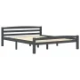 Dark gray pine solid wood bed frame 160x200 cm by vidaXL, Beds and slatted bases - Ref: Foro24-322093, Price: 172,58 €, Disco...
