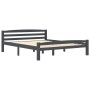 Estructura de cama madera maciza pino gris oscuro 160x200 cm de vidaXL, Camas y somieres - Ref: Foro24-322093, Precio: 175,16 €