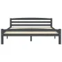 Dark gray pine solid wood bed frame 160x200 cm by vidaXL, Beds and slatted bases - Ref: Foro24-322093, Price: 172,58 €, Disco...