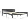 Dark gray pine solid wood bed frame 160x200 cm by vidaXL, Beds and slatted bases - Ref: Foro24-322093, Price: 172,58 €, Disco...