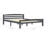 Estructura de cama madera maciza pino gris oscuro 160x200 cm de vidaXL, Camas y somieres - Ref: Foro24-322093, Precio: 175,16 €