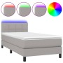 Boxspringbettmatratze und LED-Leuchten hellgrauer Stoff 100x200 cm von vidaXL, Betten und Lattenroste - Ref: Foro24-3133133, ...
