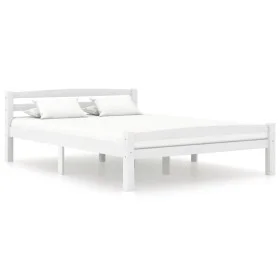 Solid white pine wood bed frame 140x200 cm by vidaXL, Beds and slatted bases - Ref: Foro24-322071, Price: 135,12 €, Discount: %