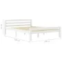 Solid white pine wood bed frame 140x200 cm by vidaXL, Beds and slatted bases - Ref: Foro24-322071, Price: 135,12 €, Discount: %