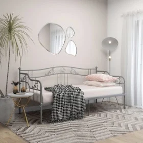 Graues Metall-Schlafsofagestell 90x200 cm von vidaXL, Betten und Lattenroste - Ref: Foro24-324763, Preis: 143,39 €, Rabatt: %