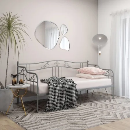 Gray metal sofa bed frame 90x200 cm by vidaXL, Beds and slatted bases - Ref: Foro24-324763, Price: 143,39 €, Discount: %