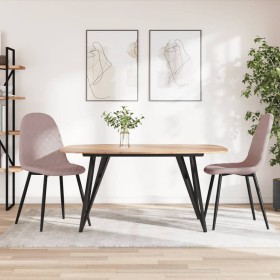 Sillas de comedor 2 unidades terciopelo rosa