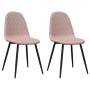 Sillas de comedor 2 unidades terciopelo rosa