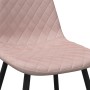 Sillas de comedor 2 unidades terciopelo rosa