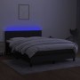 Box spring bed mattress and LED lights black fabric 140x190 cm by vidaXL, Beds and slatted bases - Ref: Foro24-3133151, Price...