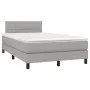 Box spring bed with fabric mattress and light gray LED 120x200 cm by vidaXL, Beds and slatted bases - Ref: Foro24-3133141, Pr...