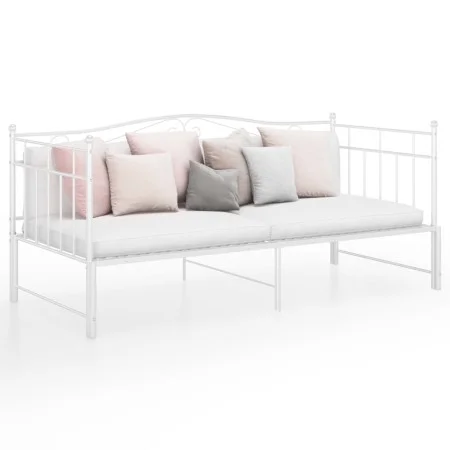 White metal removable sofa bed frame 90x200 cm by vidaXL, Beds and slatted bases - Ref: Foro24-324783, Price: 208,57 €, Disco...