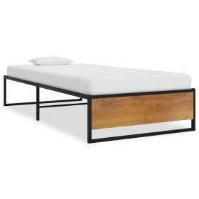 Black metal bed frame 100x200 cm by vidaXL, Beds and slatted bases - Ref: Foro24-324814, Price: 130,34 €, Discount: %