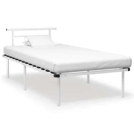 Estructura de cama de metal blanco 100x200 cm de vidaXL, Camas y somieres - Ref: Foro24-324824, Precio: 67,83 €, Descuento: %
