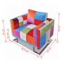 Stoff-Patchwork-Würfelsessel mit Chrombeinen von vidaXL, Sessel - Ref: Foro24-240895, Preis: 263,77 €, Rabatt: %