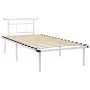 Estructura de cama de metal blanco 100x200 cm de vidaXL, Camas y somieres - Ref: Foro24-324824, Precio: 67,83 €, Descuento: %