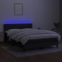 Box spring bed mattress and LED lights black fabric 140x200 cm by vidaXL, Beds and slatted bases - Ref: Foro24-3133159, Price...