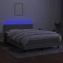 Box spring bed mattress and LED lights light gray fabric 140x200 cm by vidaXL, Beds and slatted bases - Ref: Foro24-3133157, ...
