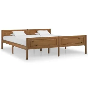 Honey brown pine solid wood bed frame 180x200 cm by vidaXL, Beds and slatted bases - Ref: Foro24-322115, Price: 136,52 €, Dis...
