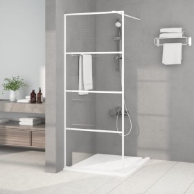 Mampara de ducha vidrio ESG transparente blanco 80x195 cm
