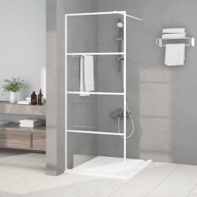 Mampara de ducha vidrio ESG transparente blanco 80x195 cm