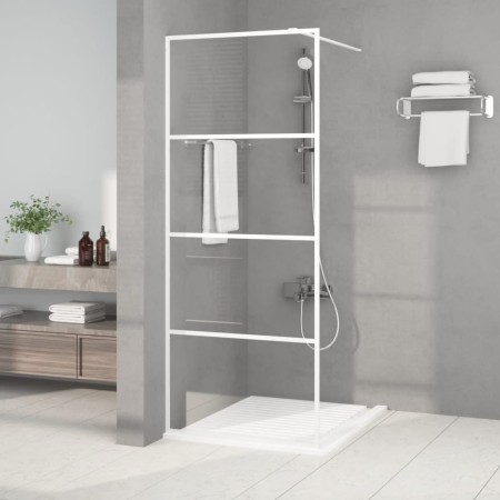 Mampara de ducha vidrio ESG transparente blanco 80x195 cm