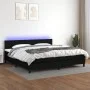 Cama box spring colchón y luces LED tela negro 200x200 cm de vidaXL, Camas y somieres - Ref: Foro24-3133183, Precio: 579,93 €...
